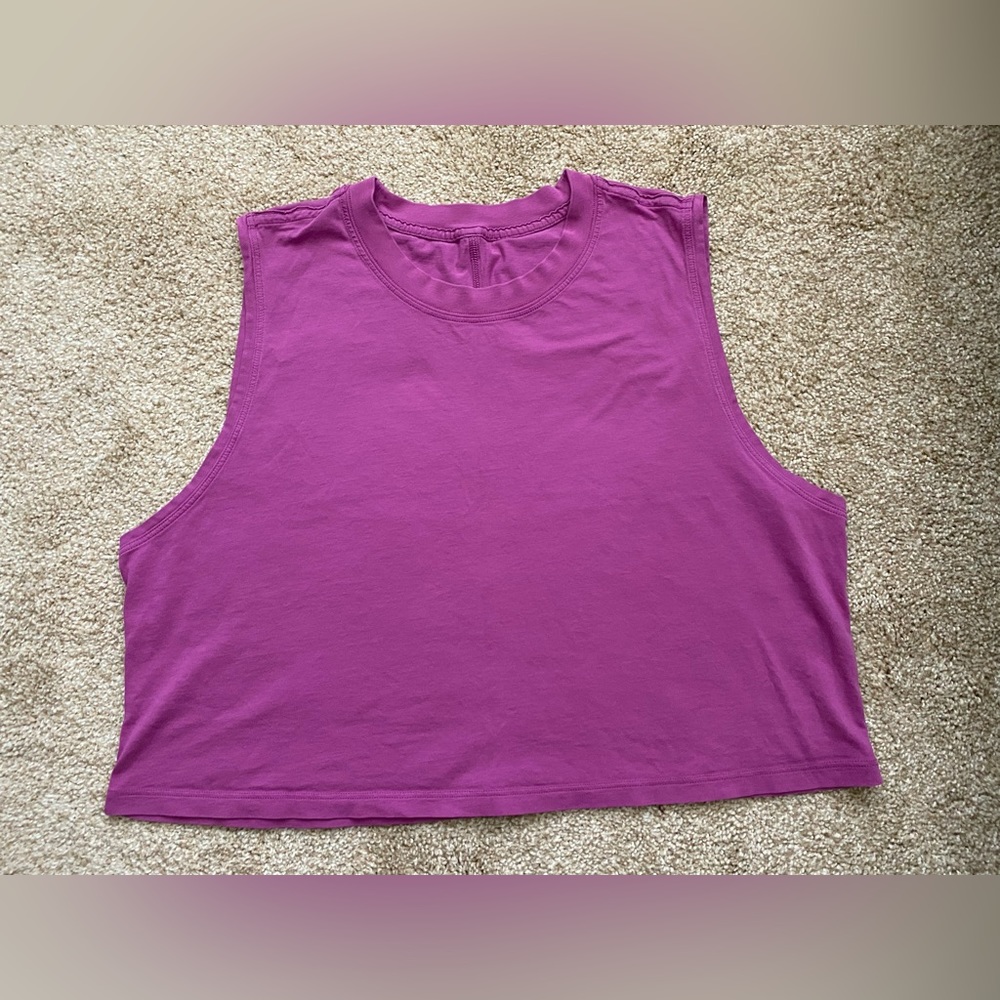 Lululemon All Yours Cropped Cotton Tank Top in Vivid Plum